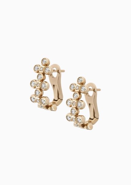Gold Femme Fine Jewellery Prix Attractif Boucles D’oreilles Gioia En Or 18 Carats Et Diamants